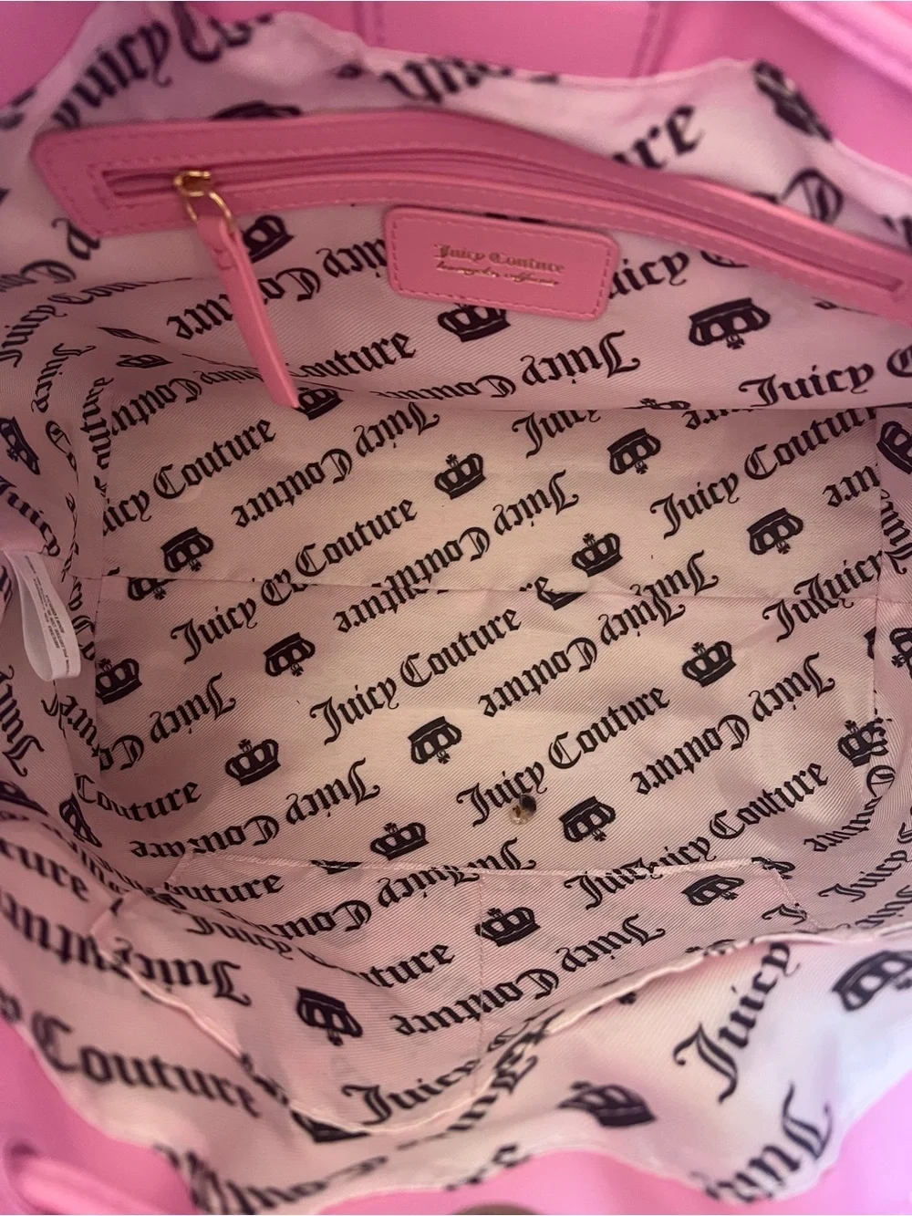 Juicy Couture Pink and Mint Cherry Logo Tote with Heart Charm